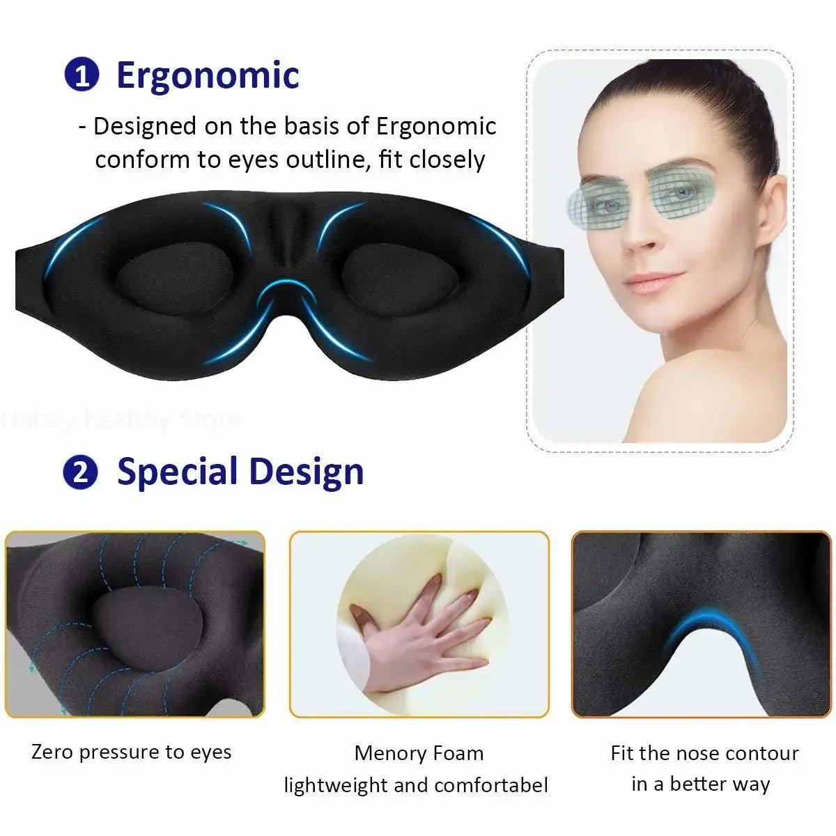Contoured 3D Sleep Mask - Ferylis