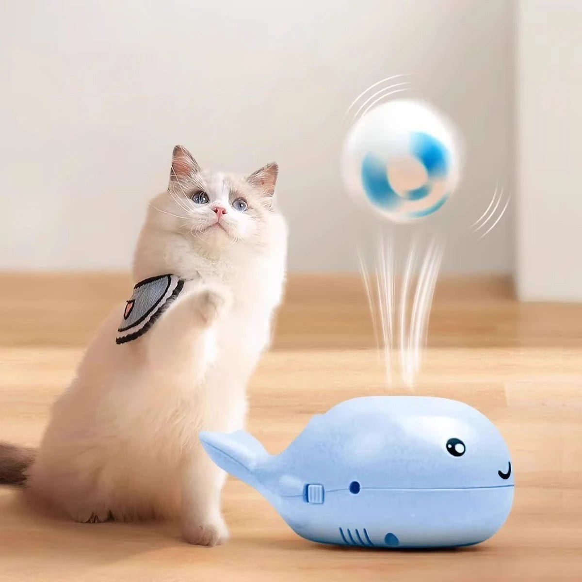 Whale - Shaped Floating Cat Toy - Ferylis