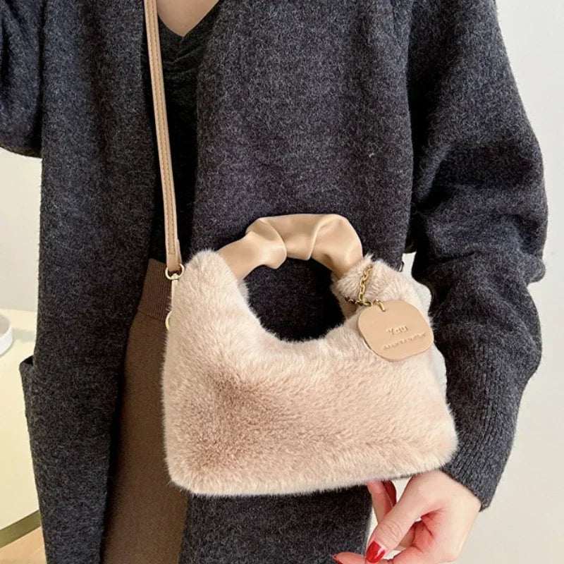 Women’s Faux Fur Plush Handbag